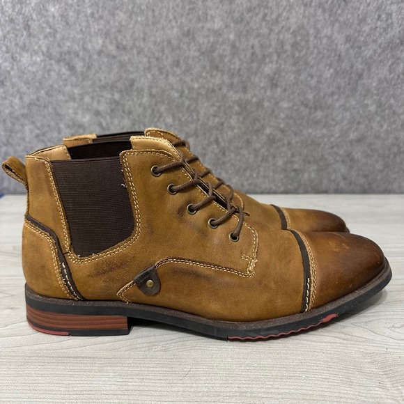 Steve‎ Madden Murdock MURD01M1 Mens Sz 10.5 Tan Leather Cap Toe Lace Up Boots main image 4
